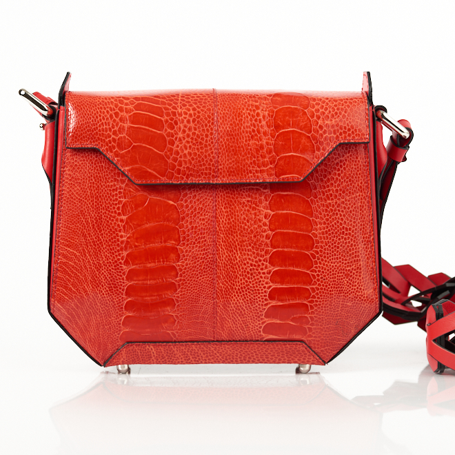 Lia / Ostrich Leather Handbag