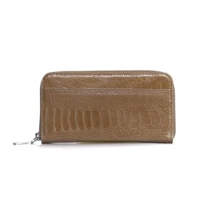 Virginia — African Ostrich Leg Leather Long Wallet Purse