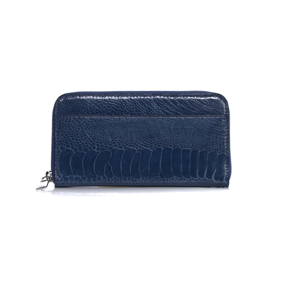 Virginia — African Ostrich Leg Leather Long Wallet Purse