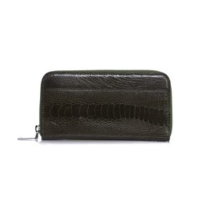 Virginia — African Ostrich Leg Leather Long Wallet Purse