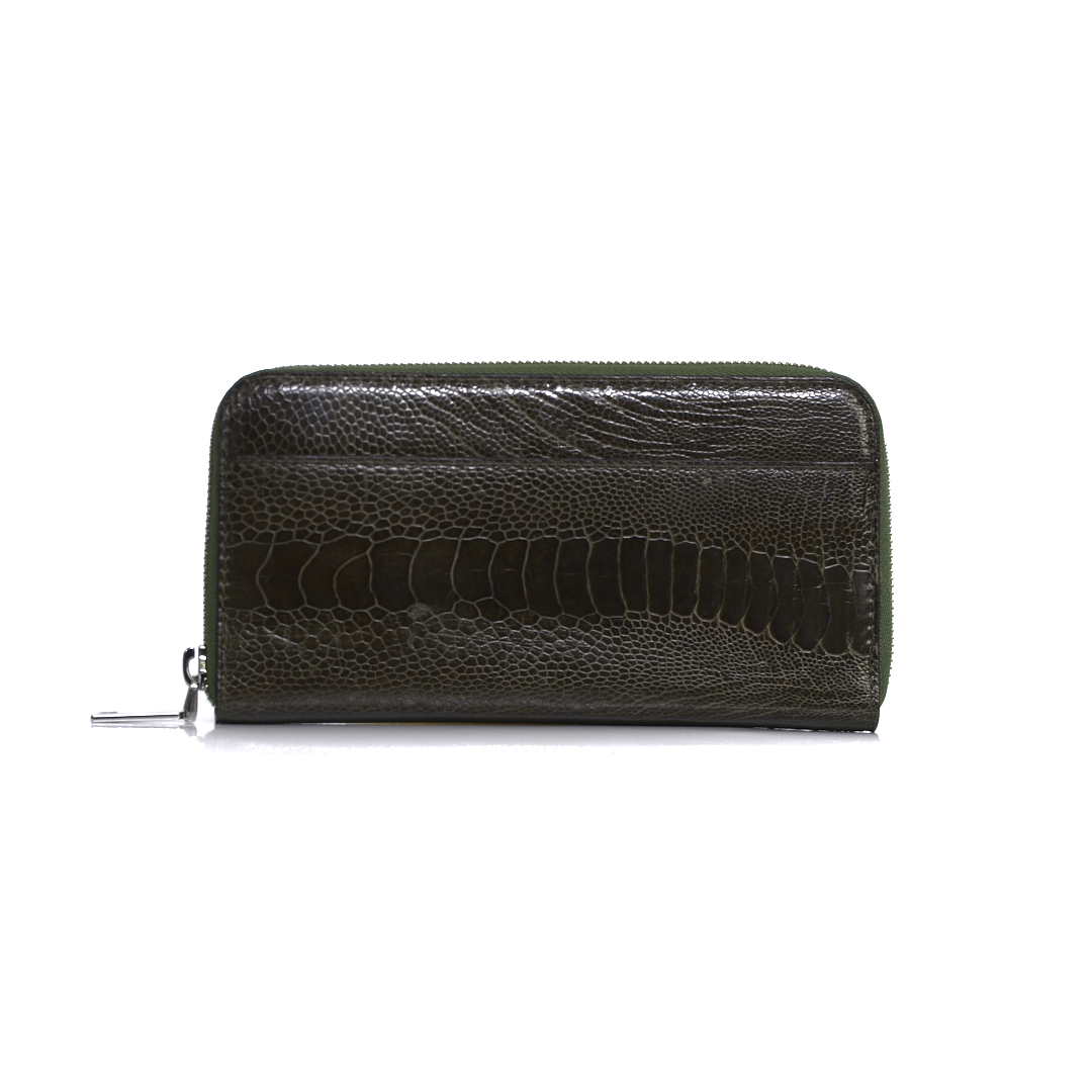 Virginia — African Ostrich Leg Leather Long Wallet Purse