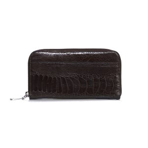 Virginia — African Ostrich Leg Leather Long Wallet Purse
