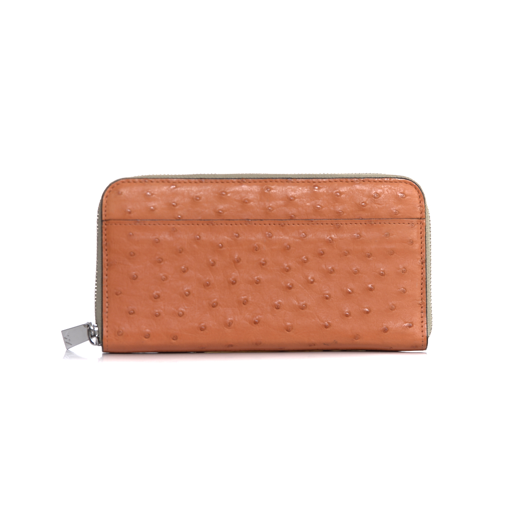 Virginia — African Ostrich Quill Leather Long Wallet Purse