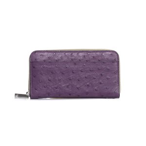 Virginia — African Ostrich Quill Leather Long Wallet Purse
