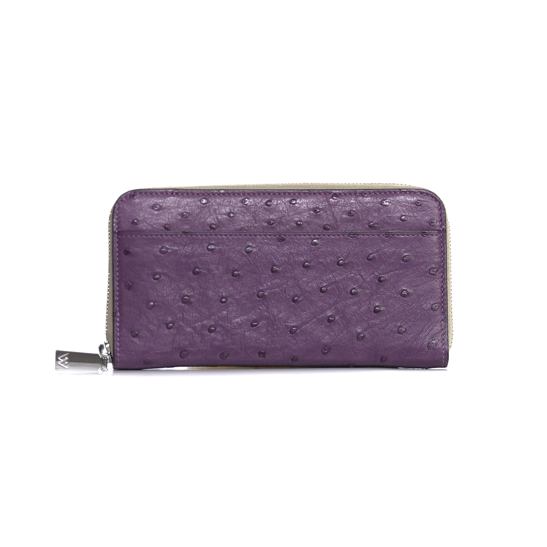 Virginia — African Ostrich Quill Leather Long Wallet Purse