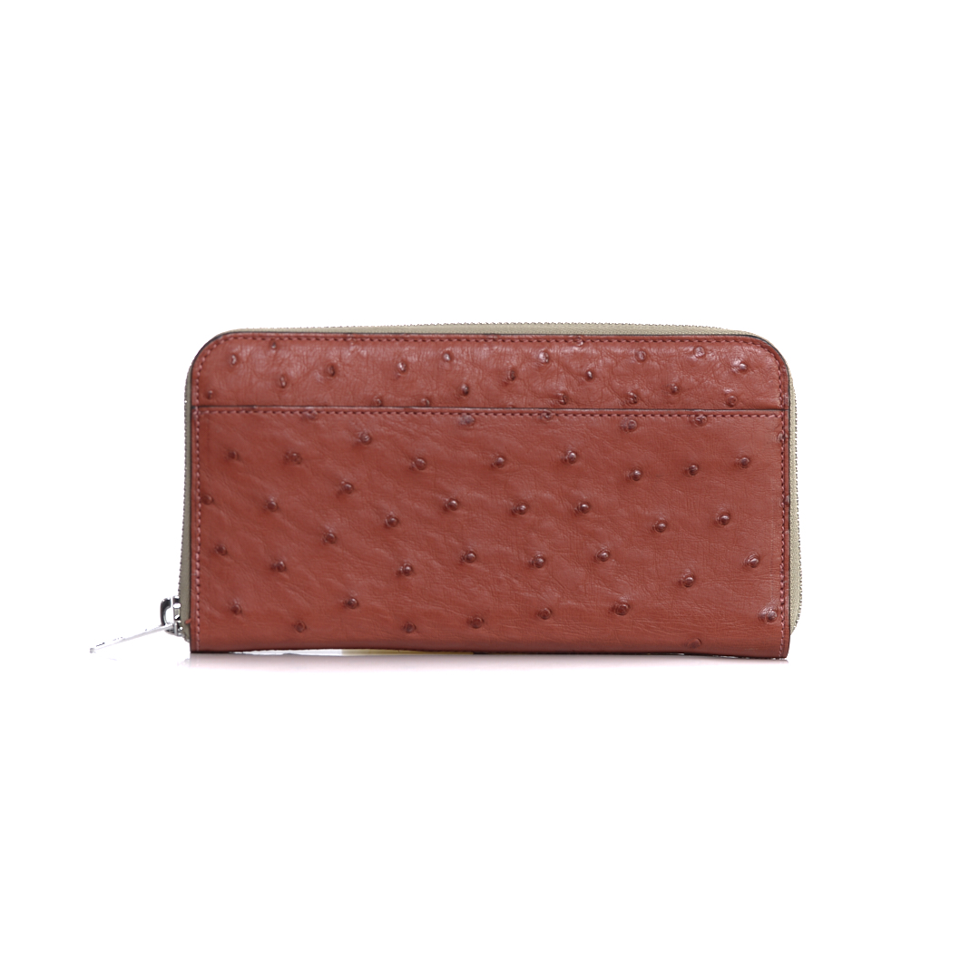 Virginia — African Ostrich Quill Leather Long Wallet Purse