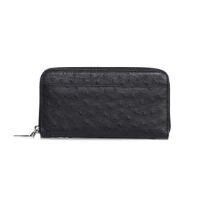 Virginia — African Ostrich Quill Leather Long Wallet Purse