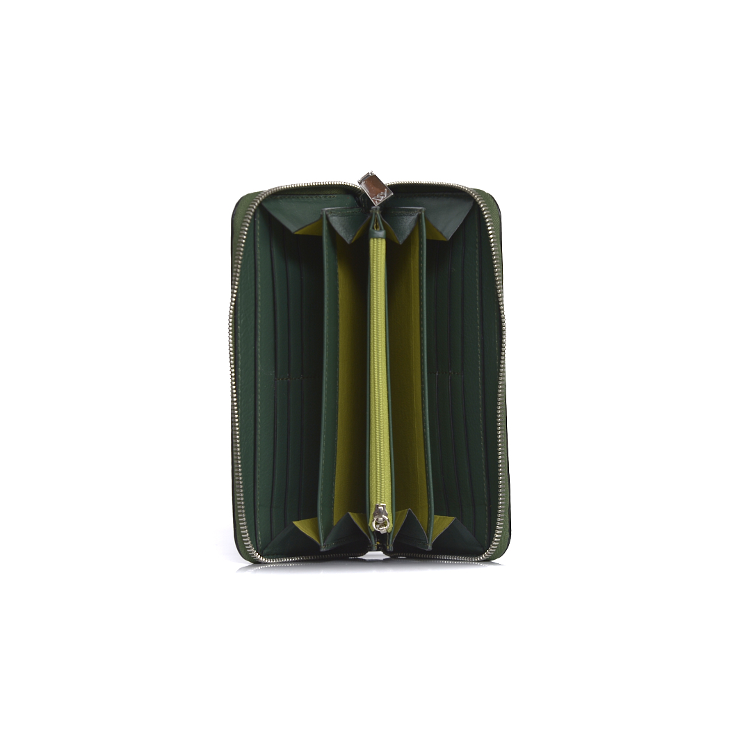 Virginia — African Ostrich Leg Leather Long Wallet Purse - Image 2