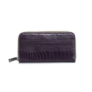 Virginia — African Ostrich Leg Leather Long Wallet Purse