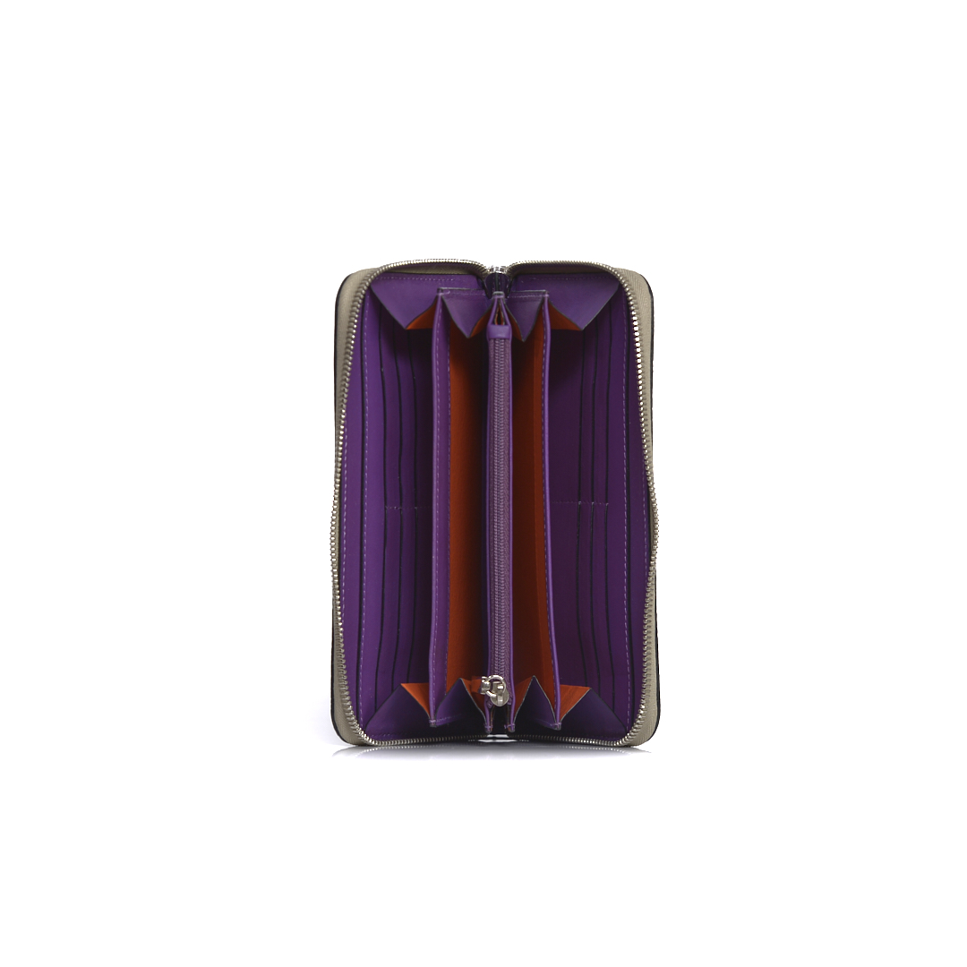 Virginia — African Ostrich Leg Leather Long Wallet Purse - Image 2