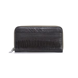 Virginia — African Ostrich Leg Leather Long Wallet Purse