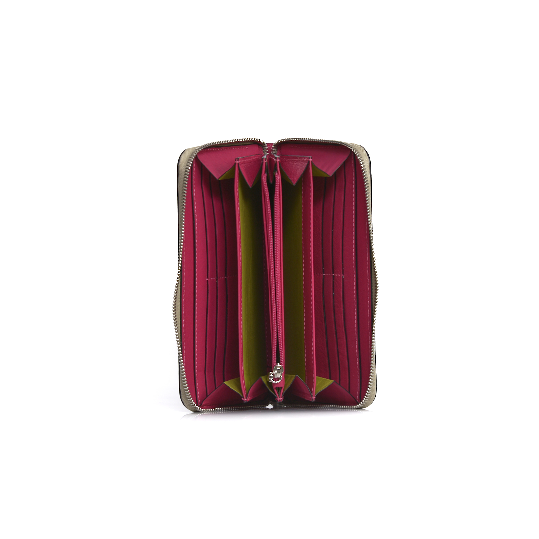 Virginia — African Ostrich Leg Leather Long Wallet Purse - Image 2
