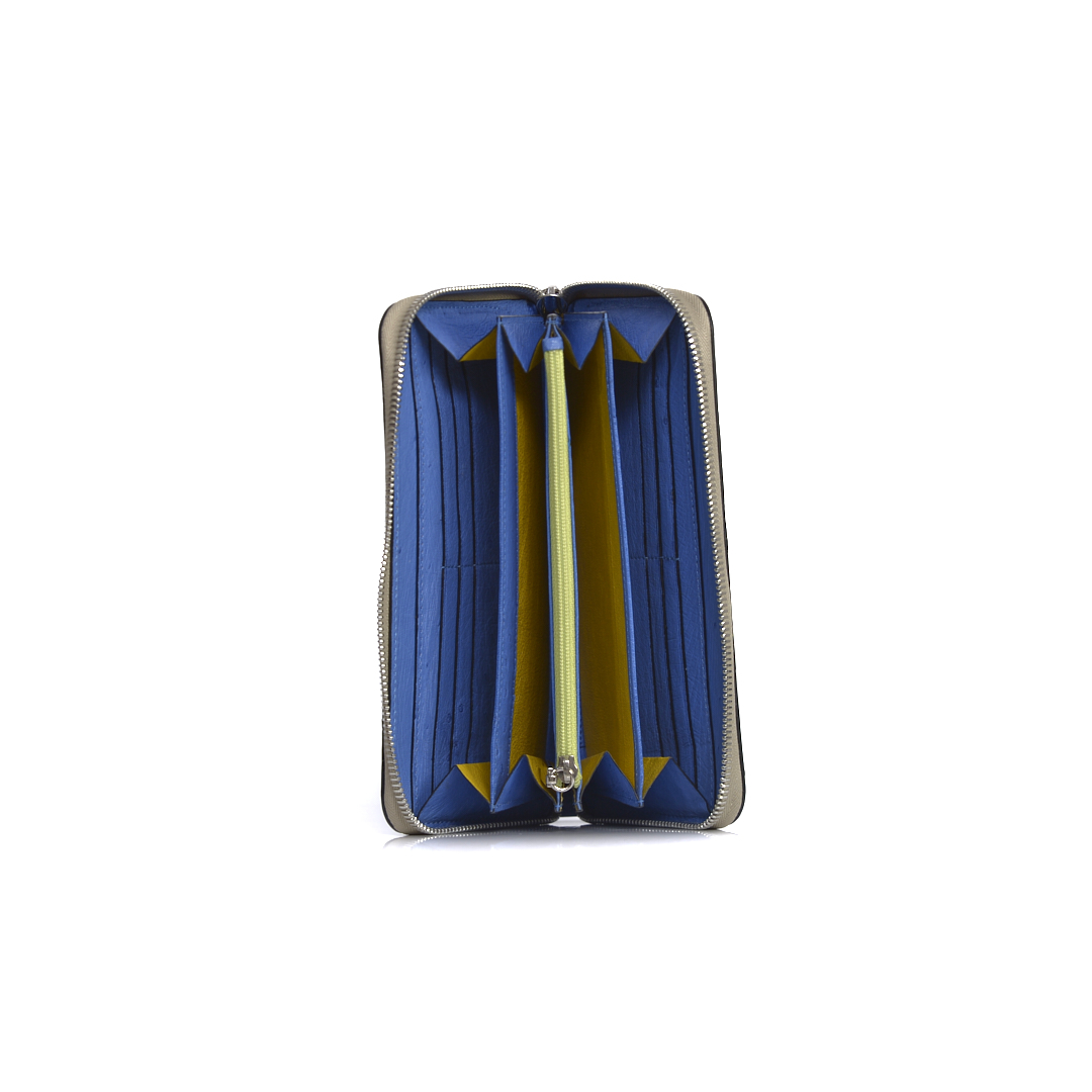 Virginia — African Ostrich Quill Leather Long Wallet Purse - Image 2