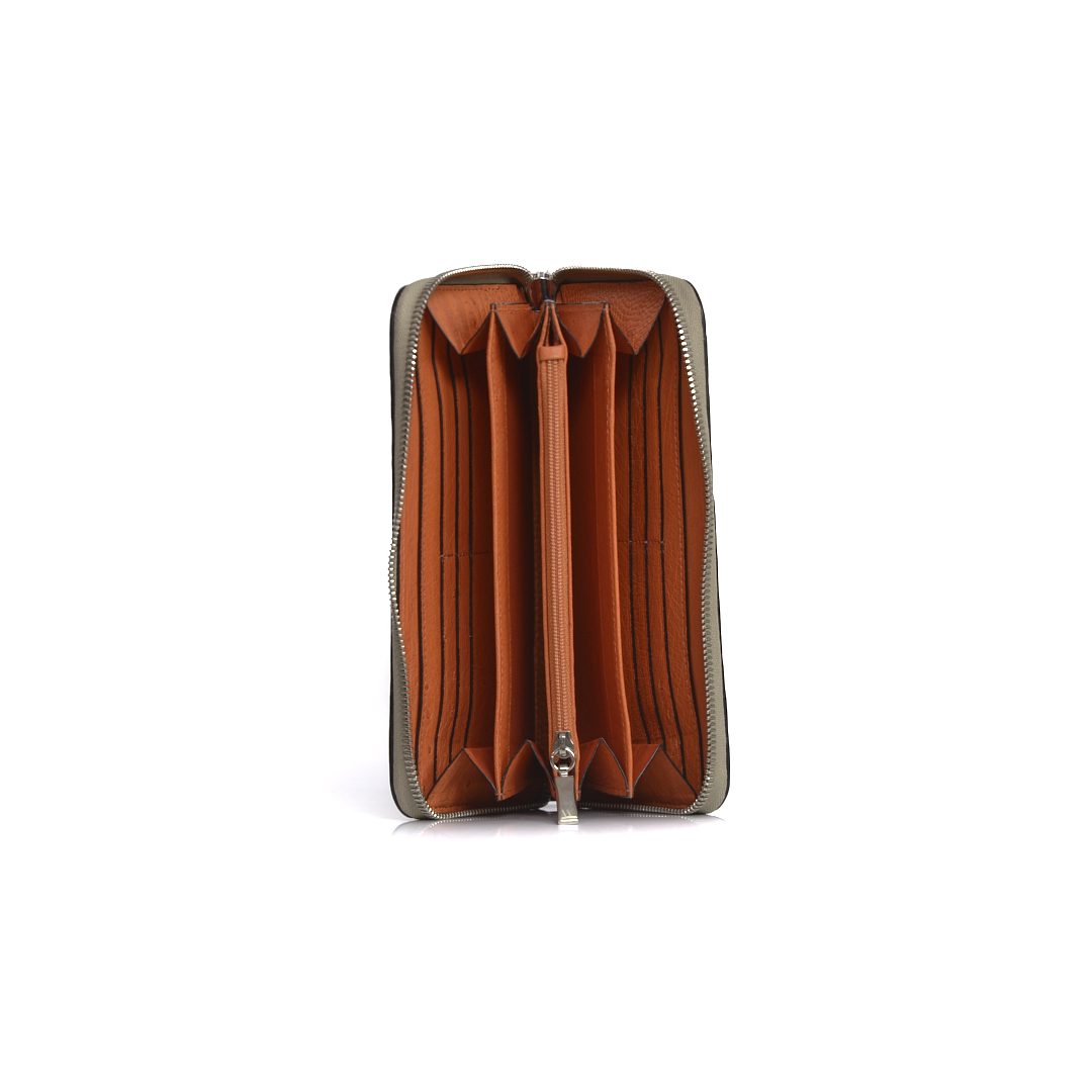 Virginia — African Ostrich Leg Leather Long Wallet Purse - Image 2