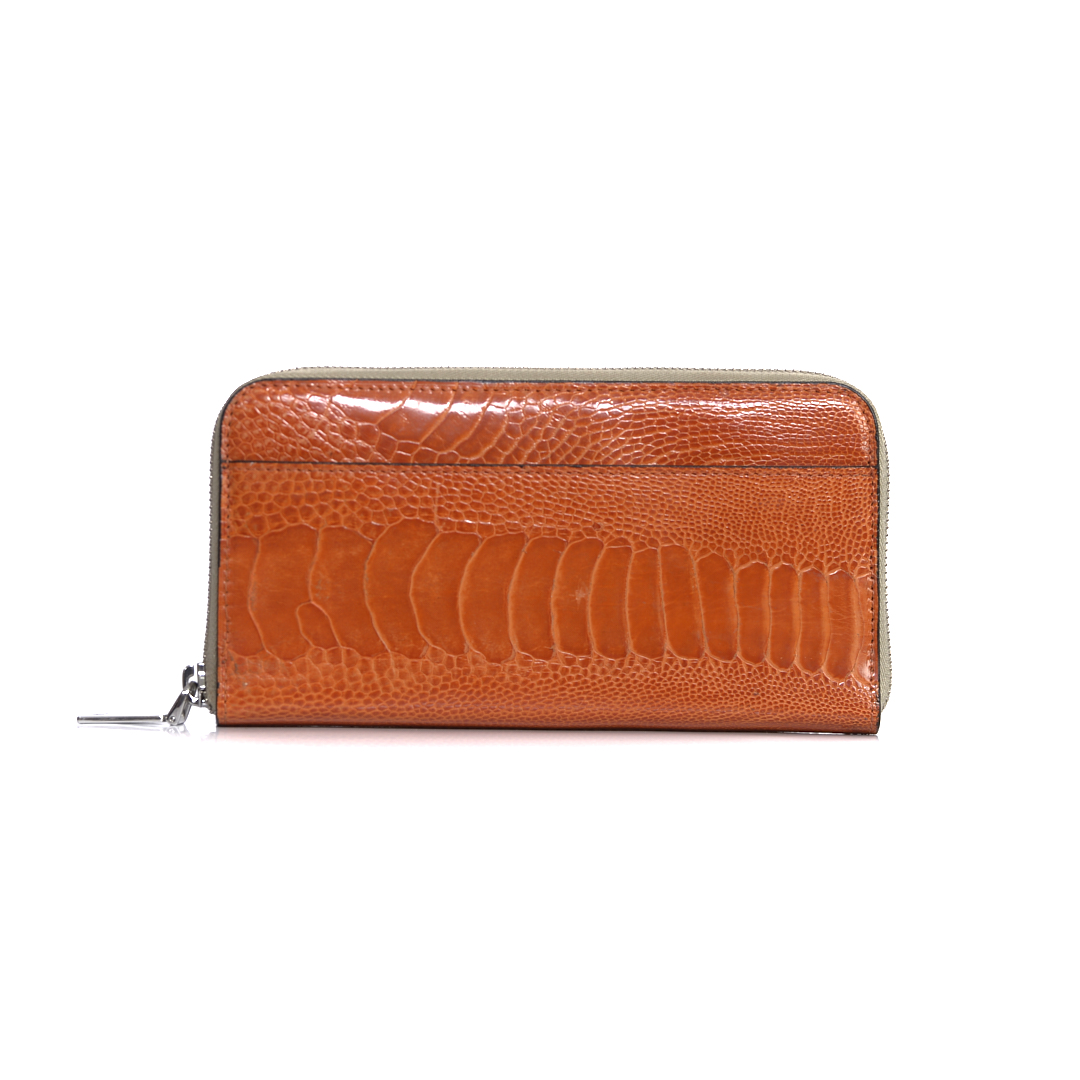 Virginia — African Ostrich Leg Leather Long Wallet Purse