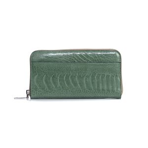 Virginia — African Ostrich Leg Leather Long Wallet Purse