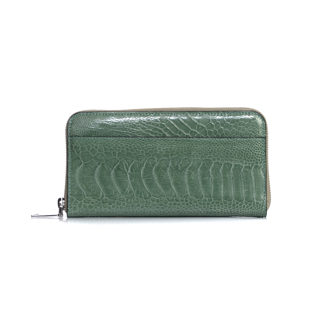 Virginia — African Ostrich Leg Leather Long Wallet Purse