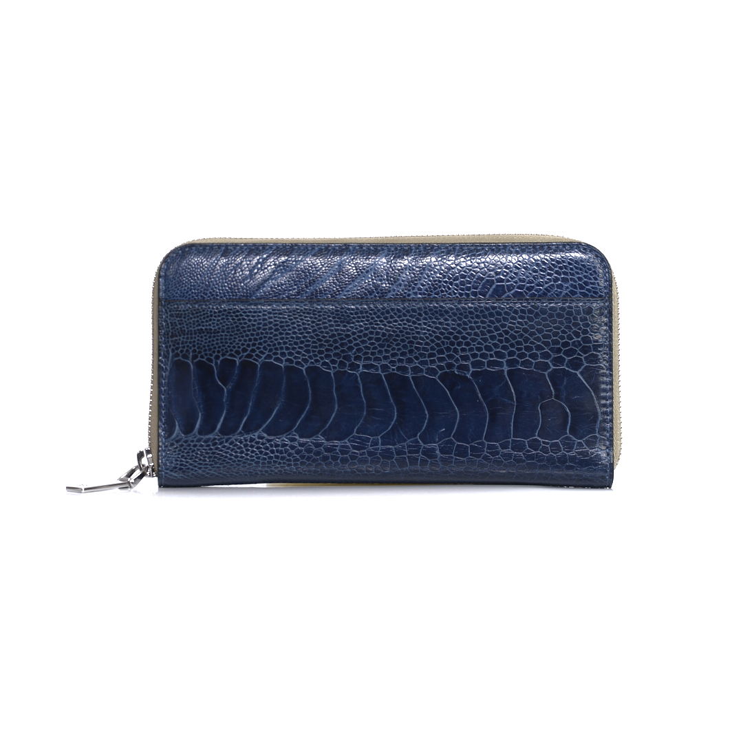 Virginia — African Ostrich Leg Leather Long Wallet Purse