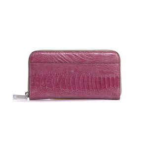 Virginia — African Ostrich Leg Leather Long Wallet Purse